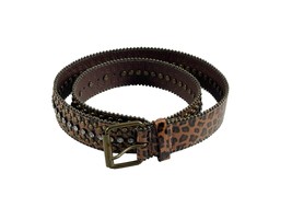 Unbranded Faux Leather Animal Print Studded Belt Womens Size Medium to Large - £11.67 GBP