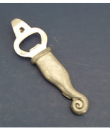 Metal heavy pewter handle wave design bottle opener beer pop handheld - $34.65