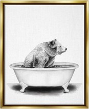 Stupell Industries Bear In A Tub Funny Animal Bathroom Drawing, Design by Rachel - £128.68 GBP