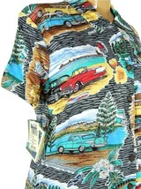 Reyn Spooner Tri Chevy II Womens Hawaiian Button Front Charcoal Shirt XS - $78.21