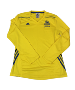 Adidas Womens Boston Marathon 2015 Long Sleeve Yellow Climalite V Neck M... - $362.91 MXN