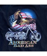 Vintage American Bad Ass T Shirt Motorcycle Flag Eagle Black  Adult Size XL - $19.48 CAD