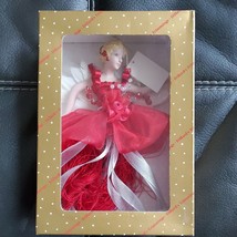 Blonde Angel Doll in Red Dress Feather Wings Collectible Dillards Trimmings NWT - £34.24 GBP