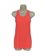 Athleta Finish Fast Line Athletic Tank Top XS Coral Scoop Neck Ruched - $28.36 CAD