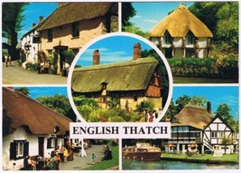 Postcard English Thatched Homes England UK Multi View - $2.96