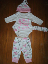 NEW The Princess Has Arrived 4 Pc Set Baby Girl Outfit sz 3 months pink ... - £6.21 GBP