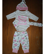 NEW The Princess Has Arrived 4 Pc Set Baby Girl Outfit sz 3 months pink ... - £6.25 GBP