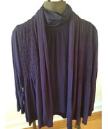 Womens Coldwater Creek 2 pc open sweater cardigan w/ turtle neck top Siz... - $11.39