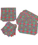 New Vtg John Matouk 8 pc Set Placemats Napkins TABLE RUNNER Paisley Chri... - $31.67