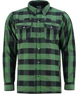 Mens Armored Checkered Flannel Biker Shirt, Multiple Waterproof Storage ... - $177.80 CAD