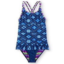 Ruffled One-Piece Swimsuit Size M (7-8) Color Deep Cobalt - £19.41 GBP