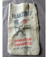 Vintage Planters Peanuts Burlap Bag Sack 1lb 8oz Size Mr. Peanut Footbal... - £9.27 GBP