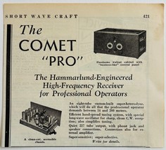 1932 The Comet Pro Receiver Tube Radio Advertisement Hammarlund Electron... - $372.35 MXN