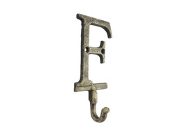 [Pack Of 2] Rustic Gold Cast Iron Letter F Alphabet Wall Hook 6&quot;&quot; - $45.99