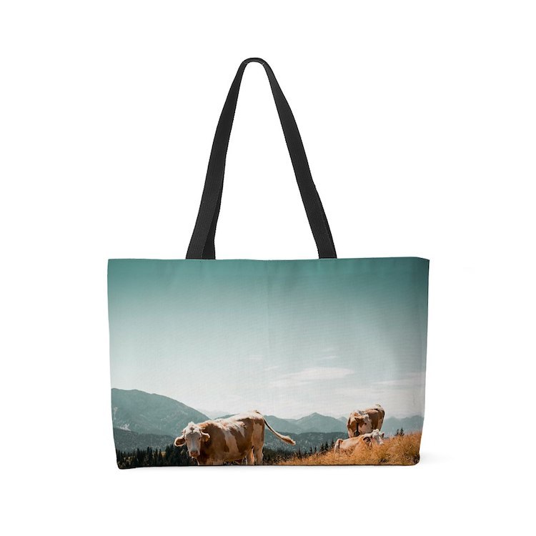 Cattle in the Mountains Weekender Tote - $80.00