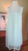 Vtg Vanity Fair 50&#39;s Babydoll Light Green Nylon &amp; Lace 2 layer. Beautiful 8 - $33.66