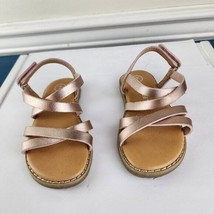 Cat &amp; Jack Girls Non Marking Rose Gold Strappy Sandals Size 7 - $9.90