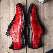 Hand painted big block alligator scales Sneaker Shoes Saulo BlackCherry image 10