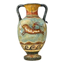 Minoan Vase Pottery Painting Bull Leaping Ancient Greek Crete Ceramic Knossos - £67.11 GBP