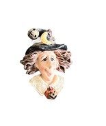 Enesco Collection Witch Woman Halloween Pinback Brooch Pin Jewelry - £7.55 GBP