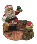 Santa Claus Christmas Figurine Opening Toy Bag Holiday Decor 2.5 Inch Tall - £12.49 GBP