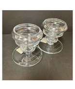 Etcetera Clear Glass Candle Holders Made In Portugal Lot Of 2 Scarce New - $39.95 CAD