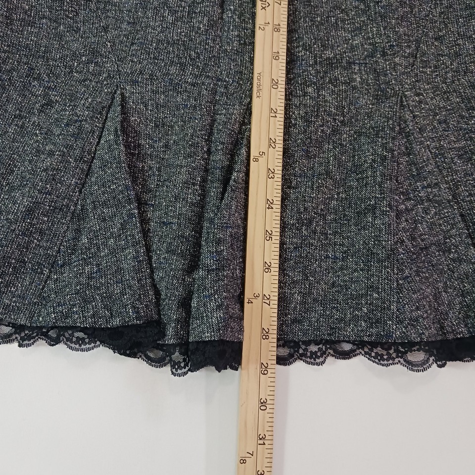 Worthington Women's Black & Gray Side Zipper Pleated Bottom Skirt Size 10 Item image 6