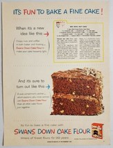 1955 Print Ad Swans Down Cake Flour Red Devil Nut Cake Recipe - £10.77 GBP