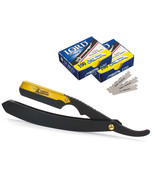 CS Golden Head Finish Professional Barber Straight Edge Razor + 200 Lord... - $27.48 CAD