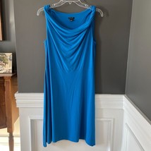 Ann Taylor Royal Blue Cowl Neck Jersey Knit Stretch Sleeveless Tank Dres... - $12.99
