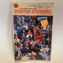 Michael Jordan Bulls Poster Sticker Jump Inc Gibson Greetings New Sealed... - $9.85