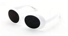 White Bold Retro Oval Frame Sunglass Clout Goggles Kurt Cobain Gogy Gogg... - £7.56 GBP