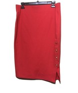 Ralph Lauren Textured Knit Cotton PENCIL SKIRT GOLD BUTTONS SZ L NEW - $137.64 CAD