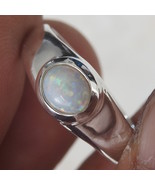 Australian Mintabie Solid Opal Sterling Silver Ring - $64.99