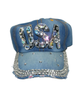 USA Jewel Studded Baseball Cap USA Bling Rhinestone Distressed Denim Hat... - £13.93 GBP