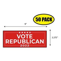 50 PACK 3.37&quot;x9&quot; VOTE REPUBLICAN 2022 Sticker Decal Humor Funny Gift BS0354 - £34.28 GBP