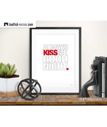 Always Kiss Me Goodnight Print, Love, Kiss Goodnight, Handmade, Bedroom ... - $40.00+
