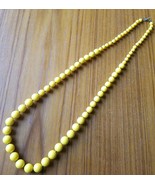 Vintage Yellow  32&quot; Graduated Bead Necklace with metal separators - £10.59 GBP