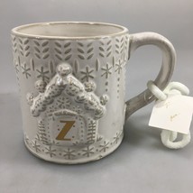 Anthropologie Snowcap Reactive-Glazed Monogram Initial Z Mug Embossed FLAW - £15.70 GBP