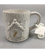 Anthropologie Snowcap Reactive-Glazed Monogram Initial Z Mug Embossed FLAW - £16.03 GBP