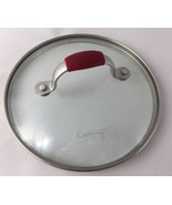 Cooking with Calphalon 7&quot; Glass Replacement Lid Red Silicone Cool Handle - $31.55 CAD