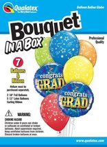 Qualatex - &quot;Bouquet In A Box&quot; Congrats Grad Mylar &amp; Latex Balloons (7ct) - $17.99