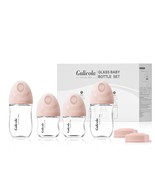 Natural Glass Baby Bottles Set 4 Pack, Newborn Girl Breastfeeding Bottle... - $64.96