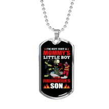 I&#39;m A Firefighter&#39;S Son Firefighter Stainless Steel or 18k Gold Dog Tag ... - £37.15 GBP+
