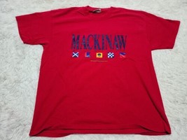 Mackinaw Island Sailing Boat 1995 T-Shirt XL Red Mens Vintage Made In US... - £6.03 GBP