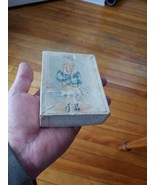 Late 1800s Antique Small Decorative Box AMERICANA Young Girl Child Adver... - £14.76 GBP