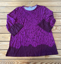 Isaac Mizrahi Live NWOT Women’s Bell Sleeve printed Lace Top Size S Berry Sf17 - £13.21 GBP
