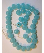 37 Cherry Brand Light Blue Translucent  Round Vintage Glass Beads 13/14 ... - £10.23 GBP