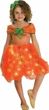 Girls Pumpkin Light Up Orange Dress &amp; Hair Clip Toddler Halloween Costum... - £15.79 GBP