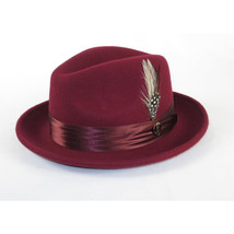 Men Bruno Capelo Hat Australian Wool soft Fedora Giovani Un104 Burgundy image 4